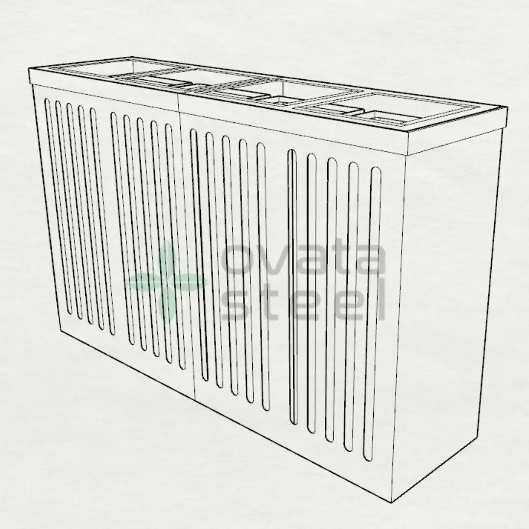 Ovata-400 4-Compartment Powder-Coated Recycling Bin – view 9