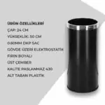Ovata-102 Metal Siyah Boyalı Şemsiyelik