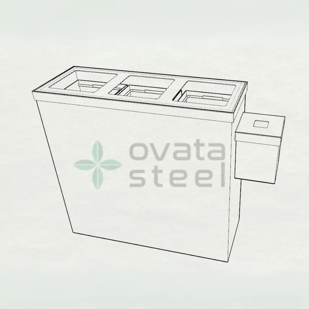 Ovata-438 3'lü Sıfır Atık Ünitesi + Pil Kutusu