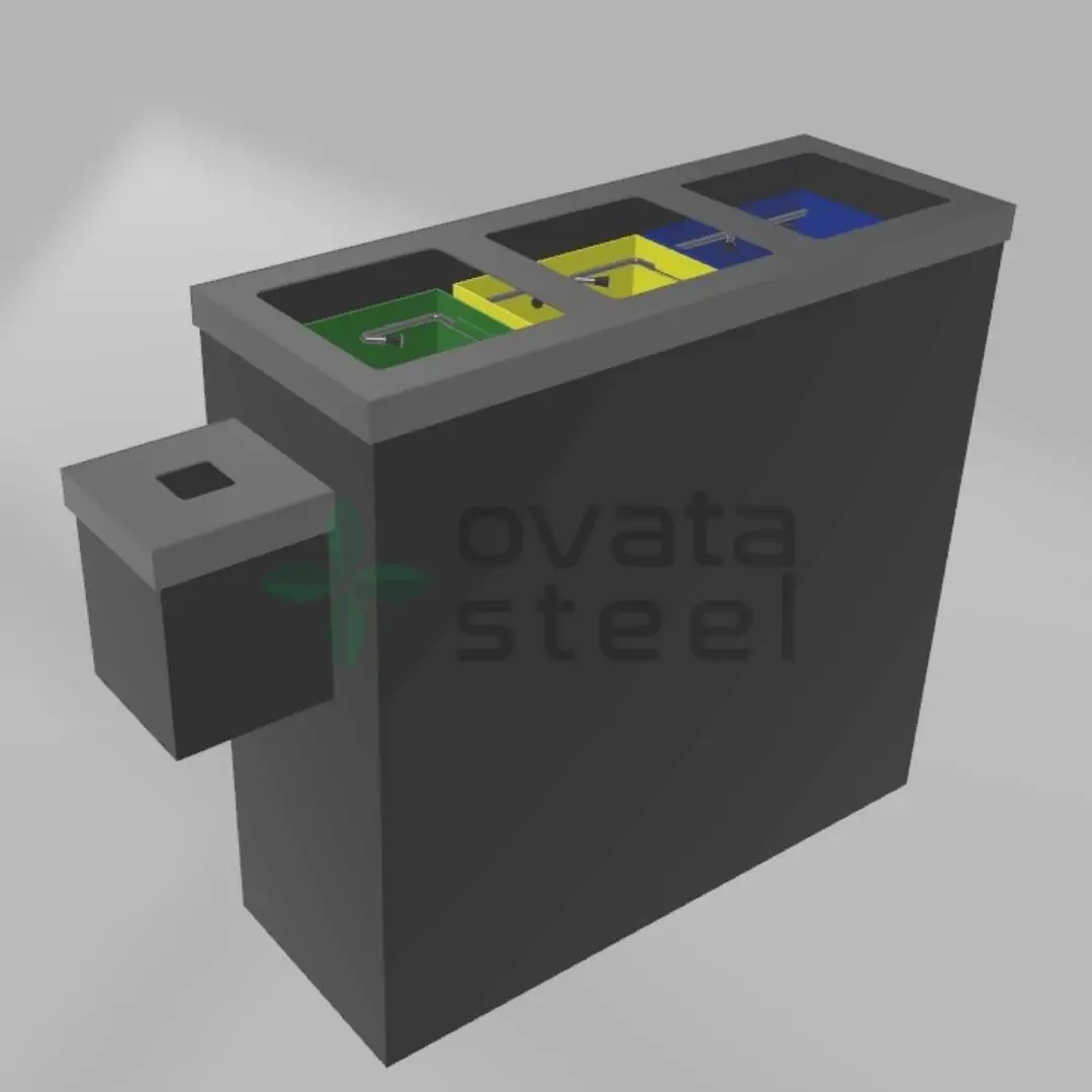 Ovata-438 3'lü Sıfır Atık Ünitesi + Pil Kutusu