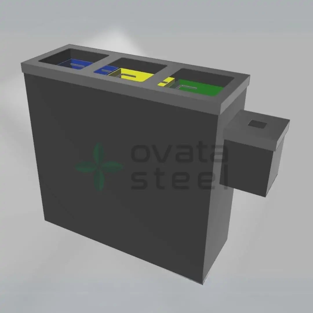 Ovata-438 3'lü Sıfır Atık Ünitesi + Pil Kutusu