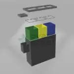 Ovata-438 3'lü Sıfır Atık Ünitesi + Pil Kutusu
