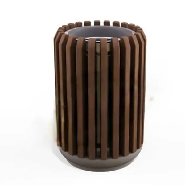 Ovata-701 Wood Open Space Trash Can