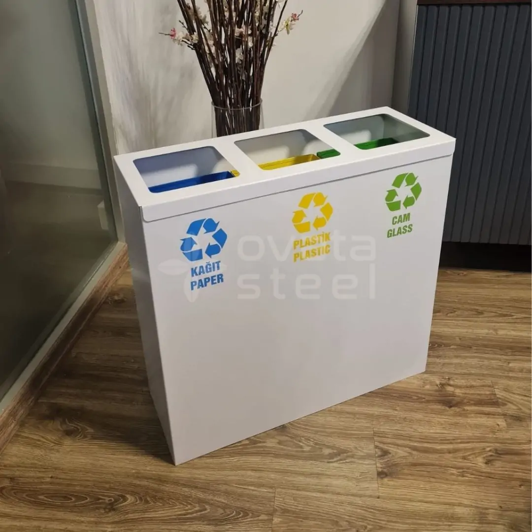 Ovata-438 3'lü Sıfır Atık Ünitesi + Pil Kutusu