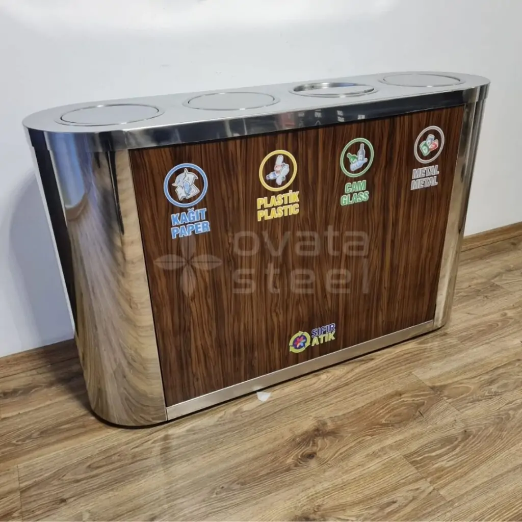 Ovata-463 4'lü Pratik Kapaklı Sıfır Atık Ünitesi