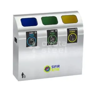 Ovata-470 3'lü Paslanmaz Sıfır Atık Ünitesi