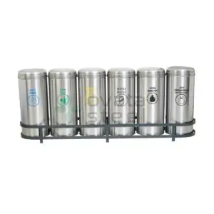 Ovata-498 6'lı Paslanmaz Sıfır Atık Kutusu (Hazneli)