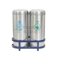 Ovata-502 2'li Paslanmaz Sıfır Atık Kutusu (Hazneli)