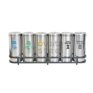 Ovata-504 6'lı Paslanmaz Sıfır Atık Kutusu (Hazneli)