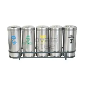 Ovata-505 5'li Paslanmaz Sıfır Atık Kutusu (Hazneli)