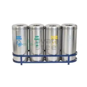 Ovata-506 4'lü Paslanmaz Sıfır Atık Kutusu (Hazneli)