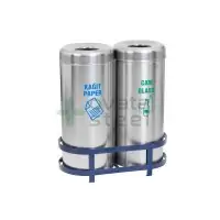 Ovata-508 2'li Paslanmaz Sıfır Atık Kutusu (Hazneli)