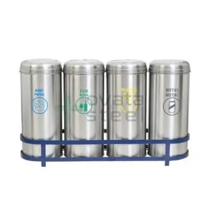 Ovata-500 4'lü Paslanmaz Sıfır Atık Kutusu (Hazneli)