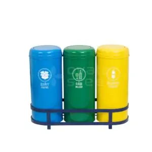Ovata-479 3'lü Sıfır Atık Kutusu (Hazneli)